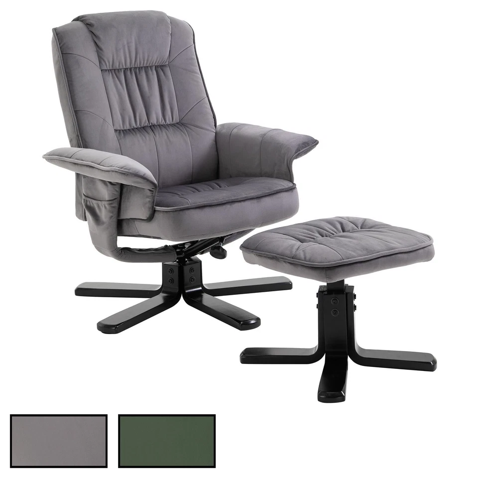 Relaxsessel Samtstoff mit Hocker Fernsehsessel TV Sessel Relaxstuhl - Bild 1 von 1