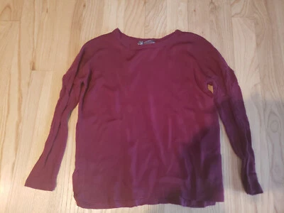 VINCE Girl's Mixed Media Burgundy Top - Image 1 of 3