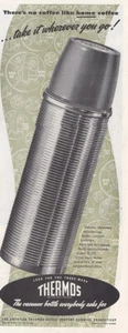1950 Thermos: Theres No Coffee Like Home Coffee Vintage Print Ad - Picture 1 of 1
