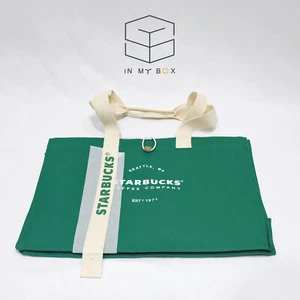 Starbucks grüne Canvas-Einkaufstasche (ca. Größe 16,5"x12") aus Thailand - Bild 1 von 6