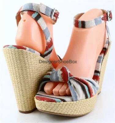 110 美元 SPLENDID LUSTFUL 彩虹多设计师鞋楔形露趾凉鞋 6 — 第 1/4 张图片