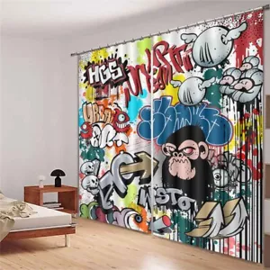 Cómics Colorido Sangriento Bloqueo 3D Foto Impresión Cortina Tela Cortinas Ventana - Imagen 1 de 10