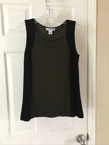 Liz Claiborne Womens Women’s Small BlackGreen Stretch Sleeveless Tank Top - Picture 1 of 3