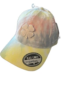 Black Clover Golf Hat Womens Adjustable Live Lucky Happiness White Tie Dye - Picture 1 of 5