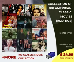 Public Domain Classic Movies Collection -100 classic movies - USB - Picture 1 of 1