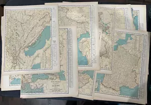 Lote Mixto de 25 2 Caras 11x14 World Atlas Páginas Efímeras - Imagen 1 de 11