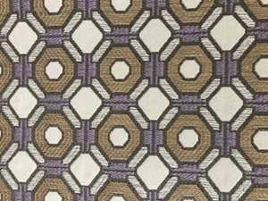 BEACON HILL woven MODERN GEOMETRIC MEDIUM WEIGHT Fabric MSRP $229Y TAN/WH/ LILAC - Imagen 1 de 4