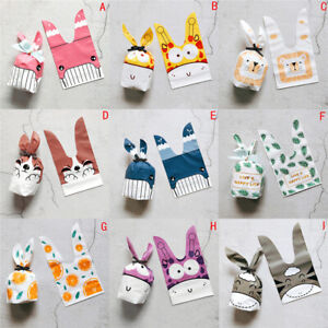 Cute Rabbit Ear Cookie Bag Gift Bag For Candy Biscuits Snack Baking Wedding-  WB