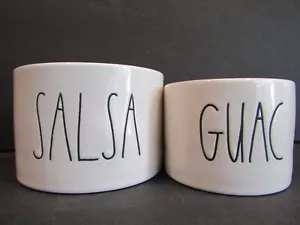 RAE DUNN Ceramic Taco Set - GUAC AND SALSA Ceramic Bowls Only - Picture 1 of 9