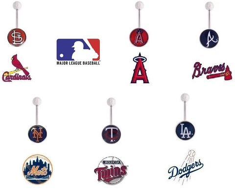 1 Belly Button Navel Ring NEW Official Licensed MLB Body Vibe CHOOSE TEAM Cover