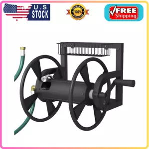 Wall Mounted Garden Hose Reel Heavy Duty Holder for 125ft 5/8" Hose - Picture 1 of 8