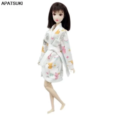 Bata de flores de cerdo de dibujos animados para accesorios de muñeca de 11,5" albornoz pijama de invierno 1/6 Foto 1 de 4