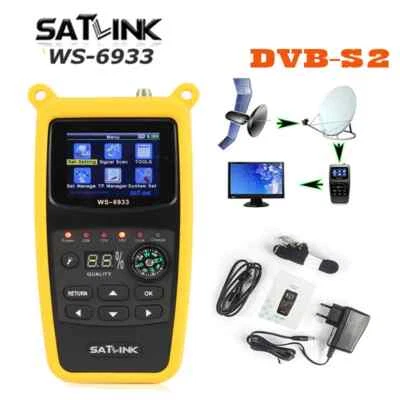 Handheld WS6933 DVB-S2 FTA CKU Band Digital Satellite Finder Meter W/ LED Light - Image 1 of 4
