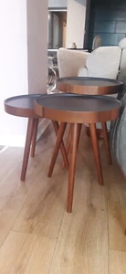 Polen Set Of 3 Side Tables, Walnut wood and MDF - Picture 1 of 3
