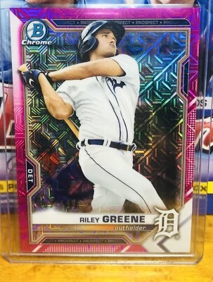 Refrator Bowman Chrome Riley Greene #BCP-4 Mega Box rosa mojo #’d /199 - Imagem 1 de 3