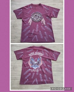 Vintage 90s 3D EMBLEM American Biker Native AOP Single Stitch T-Shirt XL 1993 - Picture 1 of 11
