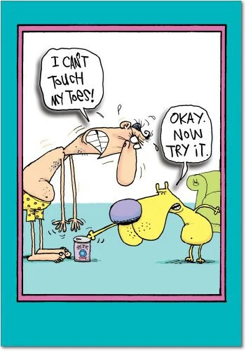 NobleWorks 0327"Reach for Beer Toes" Funny Father's Day Greeting Card (5" x 7") - Image 1 of 4