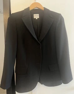 ARMANI COLLEZIONI BLACK VIRGIN WOOL/mohair  BLEND BLAZER JACKET sz 8 - Picture 1 of 13