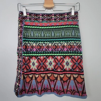Cecilia Prado Mini Skirt S Womens Knit Abstract Multicolor Slim Fit Lined - Image 1 of 4
