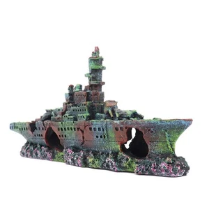 Little Aquarium Shipwreck Sunken Pirate Ship Mini Boat Fish Tank Decorations ... - Picture 1 of 6