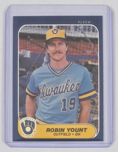 1986 FLEER ROBIN YOUNT #506 MLB BASEBALL CARD MILWAUKEE BREWERS HOF SLEEVED NM+ - Picture 1 of 2