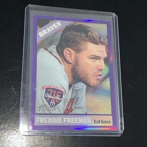 2015 Topps Heritage Freddie Freeman #THC-200 Hot Box Chrome Purple Refractor - Picture 1 of 3