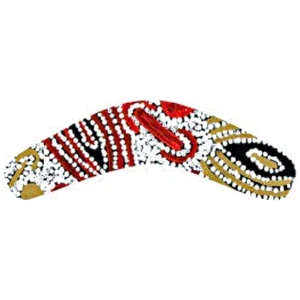FRIDGE MAGNET - BOOMERANG - MADE IN AUSTRALIA - ABORIGINAL ART - GLENYS GIBSON - Bild 1 von 2