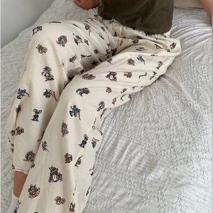 Brandy Melville Chill Cream Pajama Pants Keira Lounge Sleep One Size Pj Straight - Picture 1 of 5