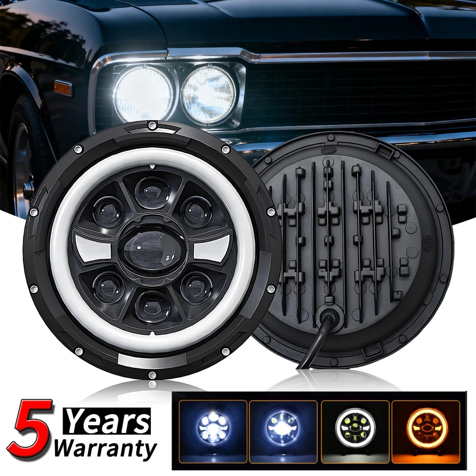 Faróis de LED Hi/Lo Beam DRL 48000LM 6500K 200W para Ford B-100 1973-1980 7 polegadas - Imagem 1 de 4