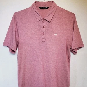 Travis Mathew Golf Polo Mens Large Red Solid Outdoors Performance Short Sleeve - Picture 1 of 10