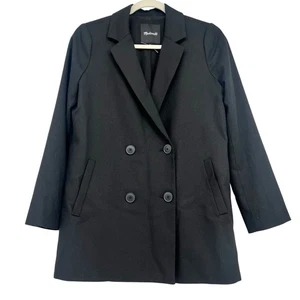 Blazer Madewell Caldwell Doble Pecho Abrigo Negro Para Mujer Talla XS De Gran Tamaño - Imagen 1 de 17
