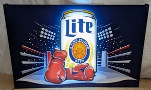 NEW Miller Lite Beer Boxing 3D LED Lighted sign - NIB 20" x 13" - Picture 1 of 8