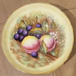 Aynsley Orchard Fruit Small Pedestal Dish Bowl Signed D Jones Vintage - Picture 1 of 9