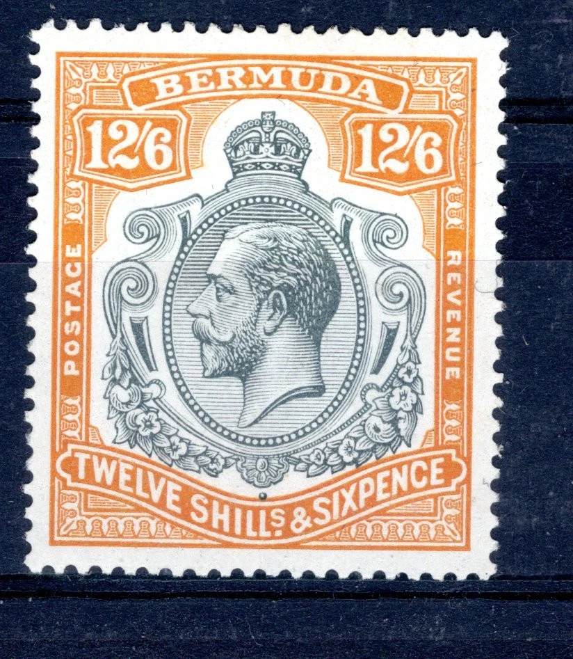 Bermuda 1924 sg 93 12/6 grey & orange key type high value fine LM - Image 1 of 1