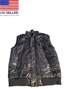 Steve’s Jeans Hombres Chaleco acolchado con capucha Negro Talla XXL Usado - Imagen 1 de 6