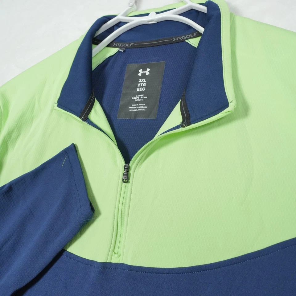 Under Armour PullOver Mens Size 2XL XXL Green Storm Midlayer 1/4 Zip Loose Golf - Image 1 of 4