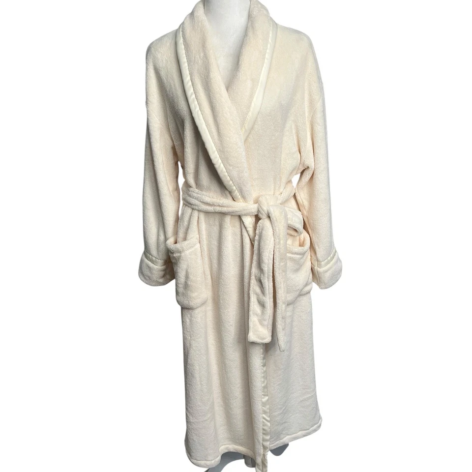 Josie Plush Robe XL Womens Cream Soft Cozy Lounge Spa Bath Sleepwear - Image 1 of 4