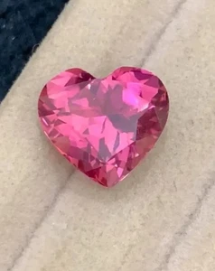 Flawless 12 Ct+Natural Ceylon Pink Sapphire Heart Shape Loose Certified Gemstone - Picture 1 of 4