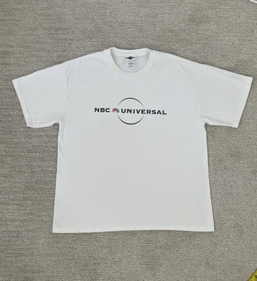 复古 NBC 环球影城 T 恤 XL 码白色图形标志新闻媒体电视 — 第 1/4 张图片