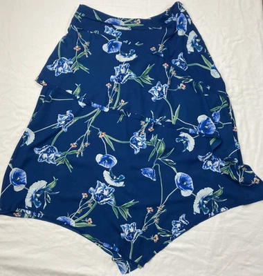 Ivanka Trump Size 8 Blue Floral MIDI Flowy A Line Skirt 100% Polyester Classic - Image 1 of 4