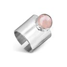 Rose Quartz Ring 925 Sterling Silver Band Ring Statement Handmade Jewelry TZ19