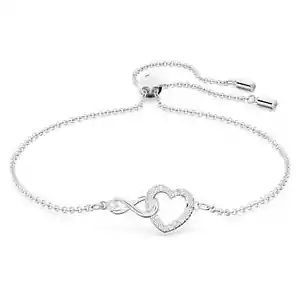 Swarovski Hyperbola Bracelet Infinity and Heart, White, Rhodium Plated 5524421 - Picture 1 of 6