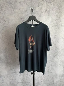 Camiseta Burn Energy Camiseta Estampada Para Hombre Talla Mediana Negra Destrozada Y2K Algodón Desteñido - Imagen 1 de 11