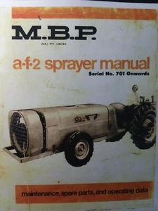 M B P a-f-2 Farm Field Orchard Sprayer Owner, Repair & Parts Manual Agriculture - Picture 1 of 3