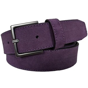 CINTURÓN ITALIANO HOMBRE GAMUZA MORADA CUERO TEXTURA RELIEVE S,M,L,XL,XXL 35MM - Imagen 1 de 2