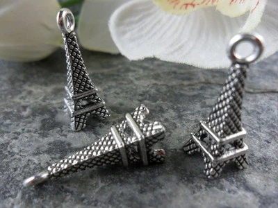 Anhänger Nr. 11 Eiffelturm Paris 20 mm Metall silber NEU - Bild 1 von 2