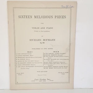 Antique 1911 Sixteen Melodious Pieces for Piano & Violin Sheet Music Book 1 - Picture 1 of 13