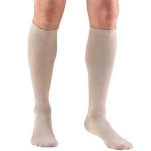 Compression Dress Socks for Men 15-20 mmHg Knee High Truform Tan - Picture 1 of 3