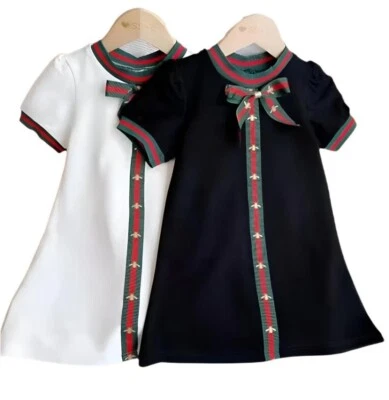 New Girls Black Preppy Bow Knot Dress, Girl's, kids, Size 6 - Image 1 of 4