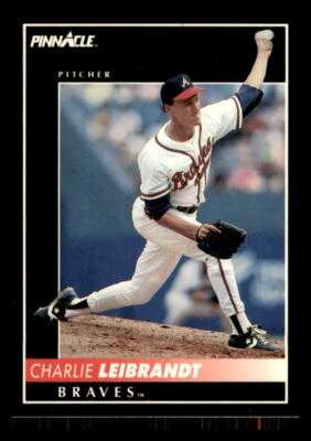 1992 BASEBALL 1992 Pinnacle Charlie Leibrandt Atlanta Braves #423 1 - Image 1 of 2